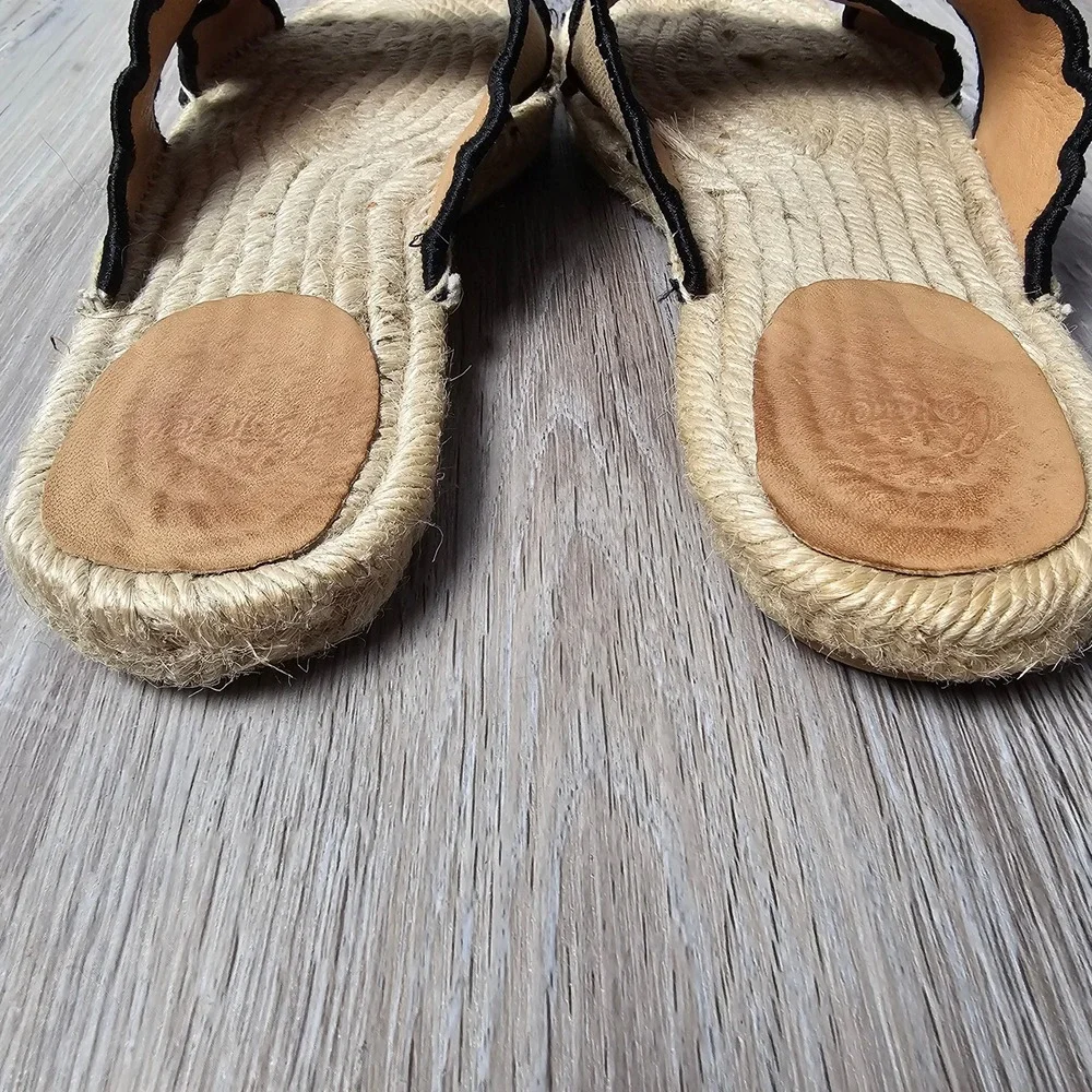 Castañer Womens Piula Scalloped Flat Espadrille Slide Sandals 38 7.5 US Tan Boho